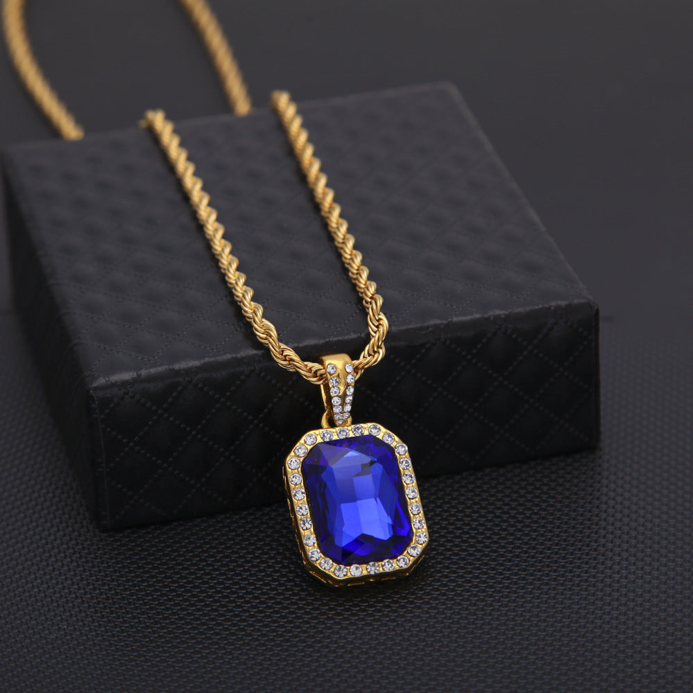 Hip-Hop Mini Diamond Pendant Necklace