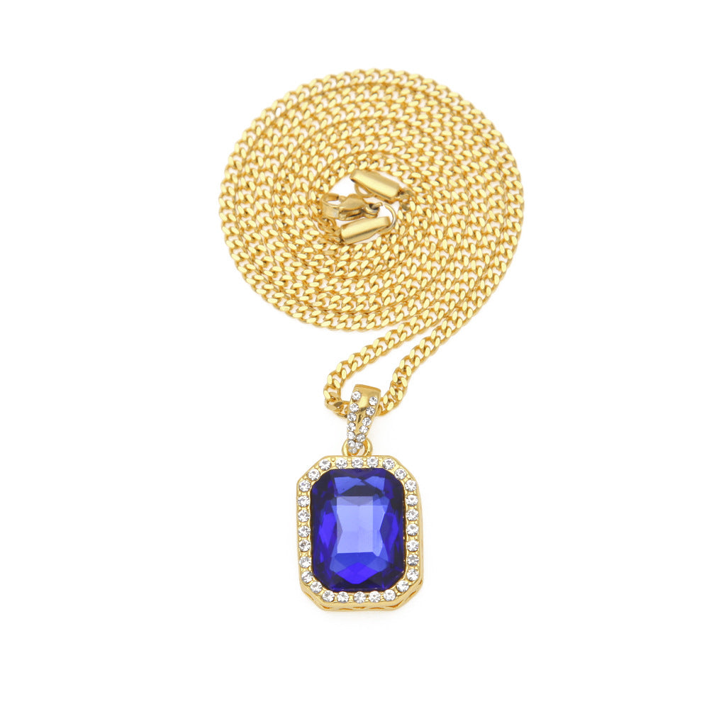 Hip-Hop Mini Diamond Pendant Necklace