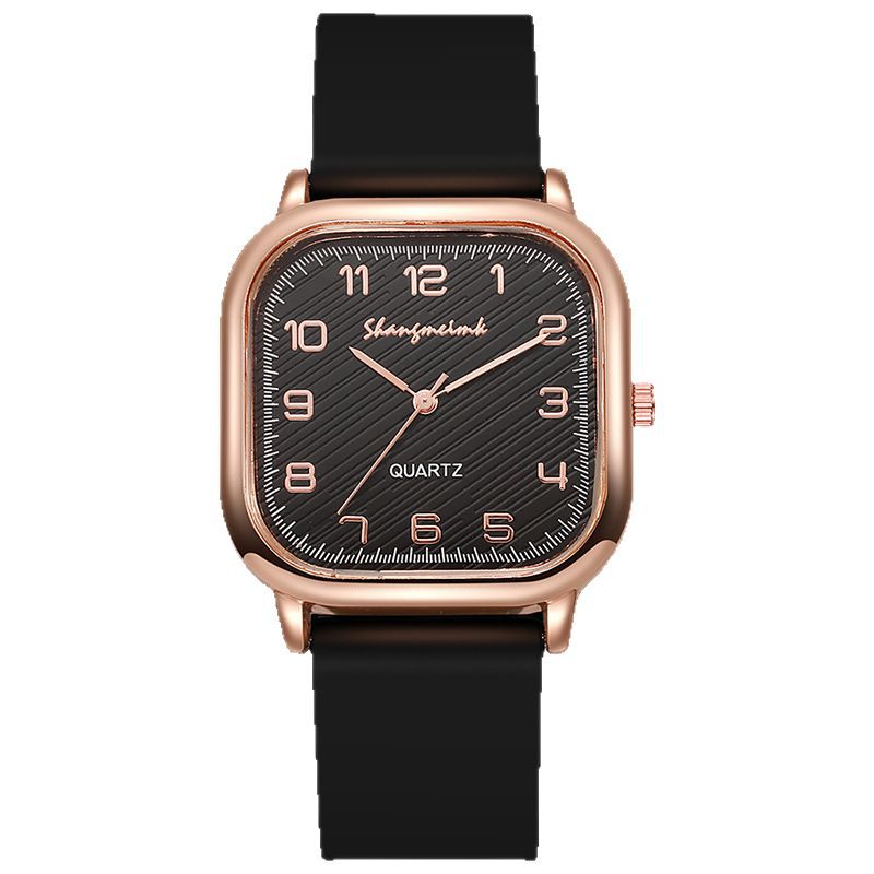Fashionable quartz women's watch with silicone strap