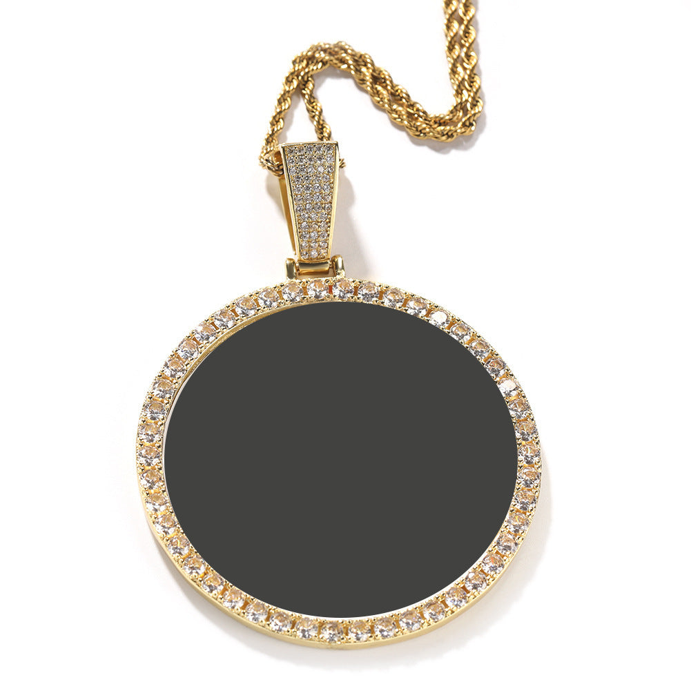 Hip Hop XL large round DIY pendant necklace